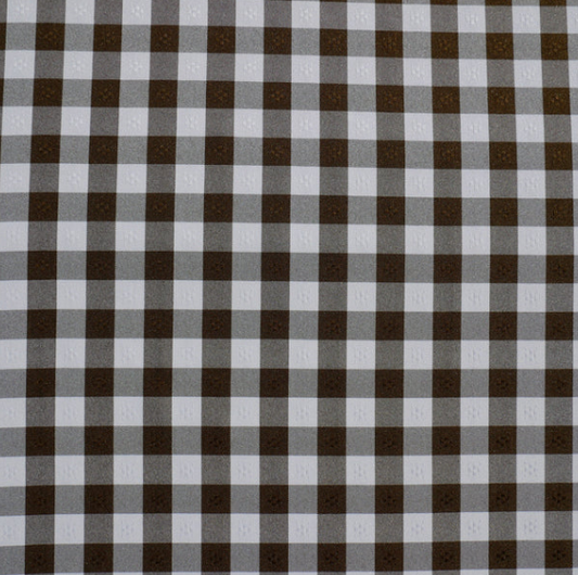 MINIMATE – Kleiner brauner karierter Tischdeckenstoff