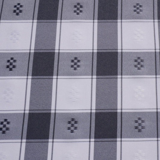 Minimate – Toller grauer karierter Tischdeckenstoff